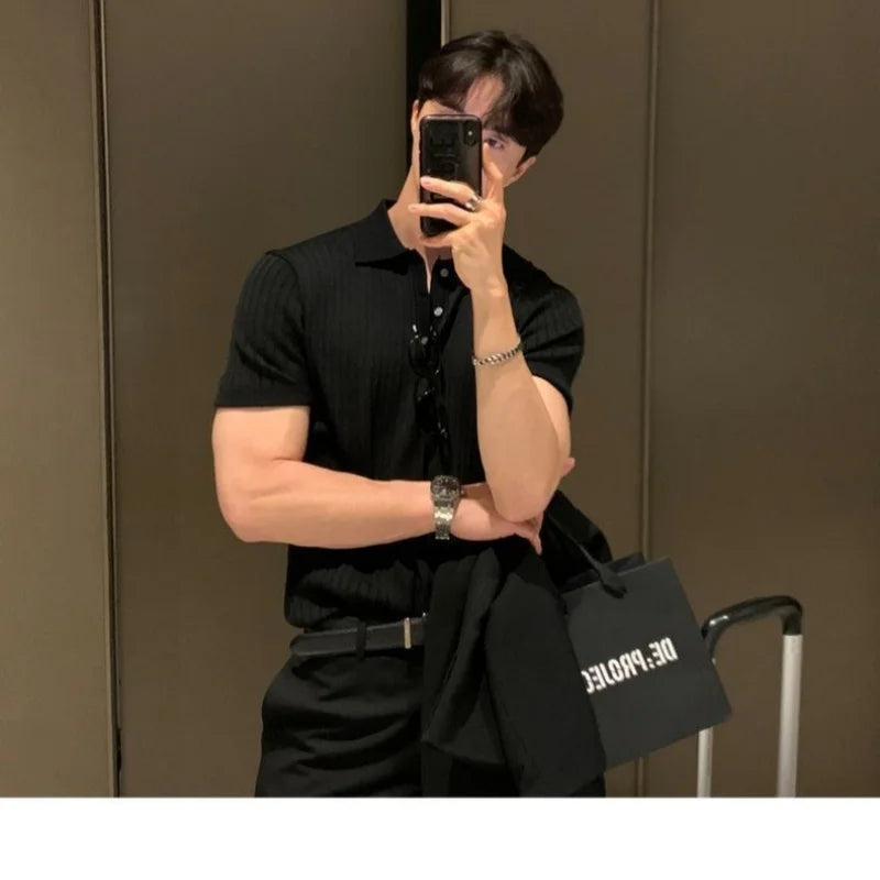 Men's Golf Polo Shirt - Summer Slim Fit Quick Dry Breathable Sports Casual Top