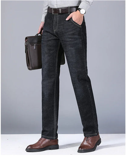 Men's Slim Fit Business Casual Denim Trousers – Comfortable Stretch Pants, Light Luxury Fashion for Men