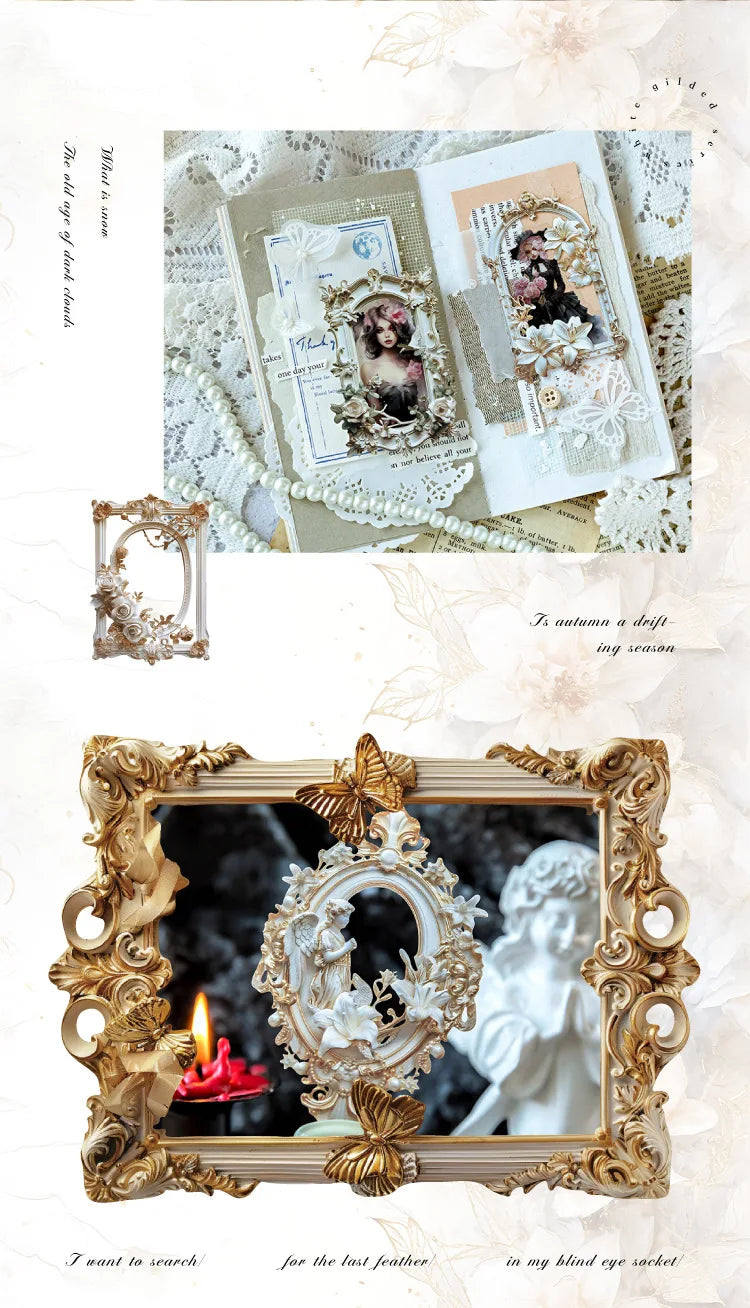 10 Pcs 3D Hollow Frame Card Paper for DIY Scrapbooking, Handmade Diary & Junk Journal Accessories