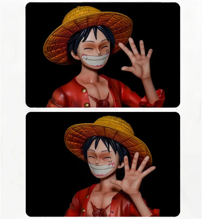 One Piece 42.5cm Straw Hat Monkey D. Luffy Figure – 1/4 Scale Large Smiley Anime Statue, Decorative Doll Toy Gift