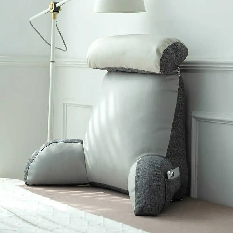 Triangle Reading Pillow – Cooling Latex Wedge Cushion, Removable & Washable Backrest for Sofa & Bed