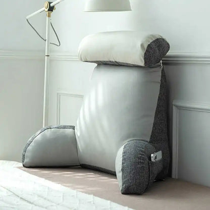 Triangle Reading Pillow – Cooling Latex Wedge Cushion, Removable & Washable Backrest for Sofa & Bed