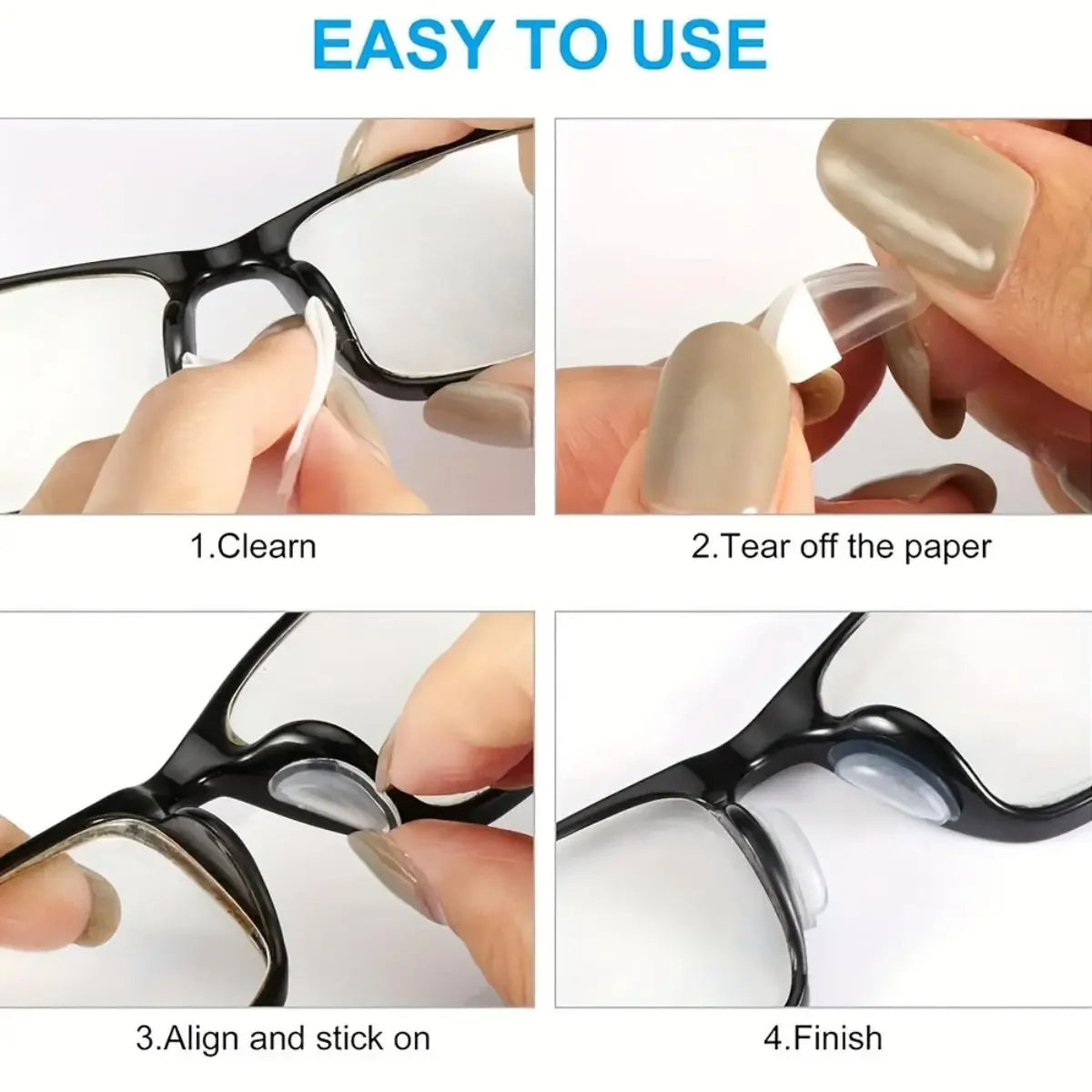 2/5 Pairs Adhesive Silicone Eyeglass Nose Pads – Anti-Slip Stick-On Nose Pads for Sunglasses and Eyewear Accessories