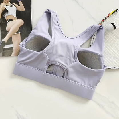 Women’s High Impact Front Zipper Sports Bra – Shockproof Quick Dry Yoga & Running Fitness Vest Gym Underwear Support Top