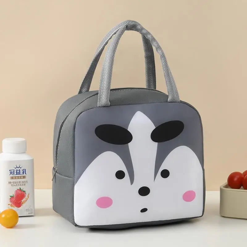 Cartoon Insulated Lunch Bag – Oxford Cloth Bento Box Carrier, Handheld Fresh-Keeping Ice Bag for Camping and Meals