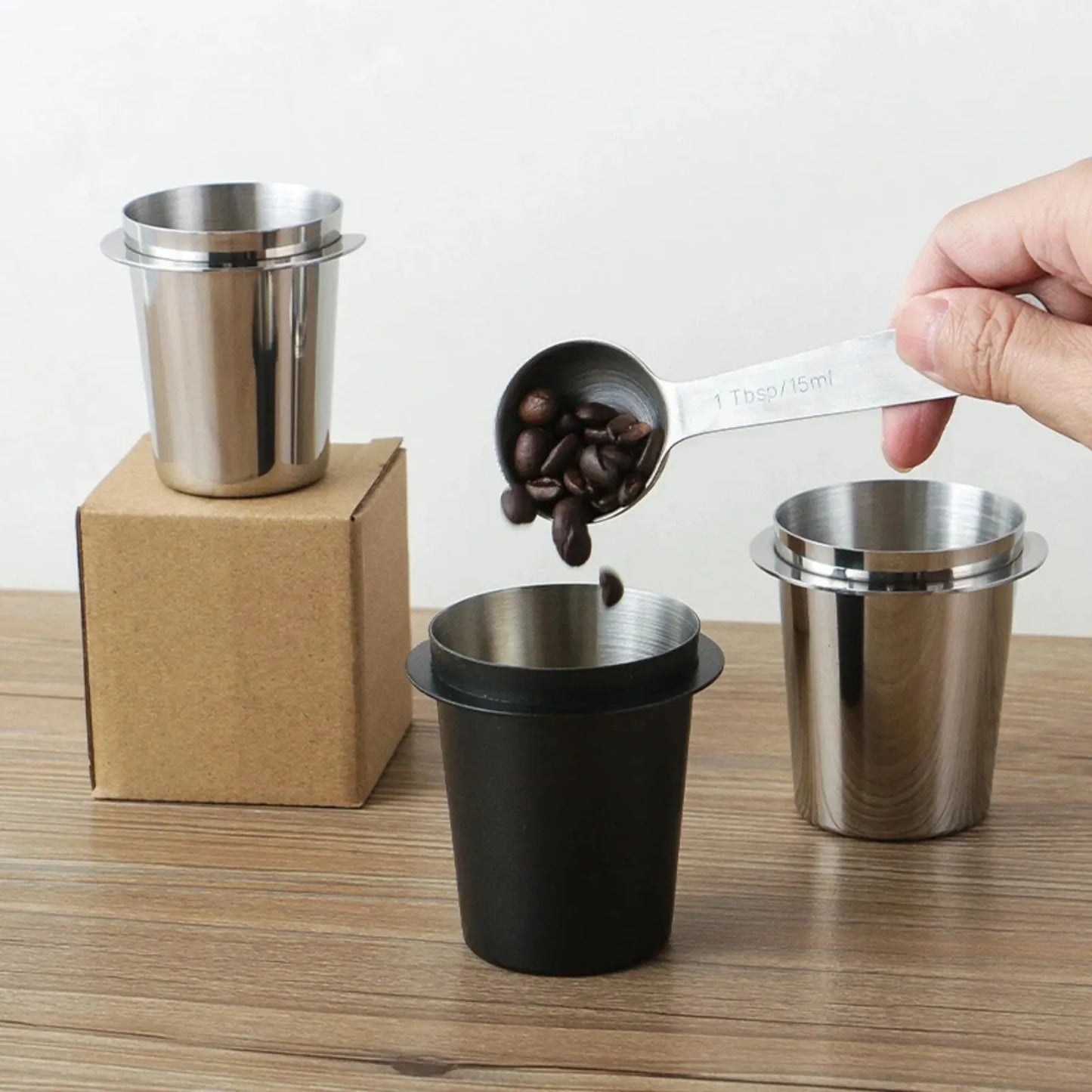 Stainless Steel Coffee Dosing Cup - Wear-Resistant Sniffing Mug for Espresso Machines, Available in 51mm, 53mm, 58mm