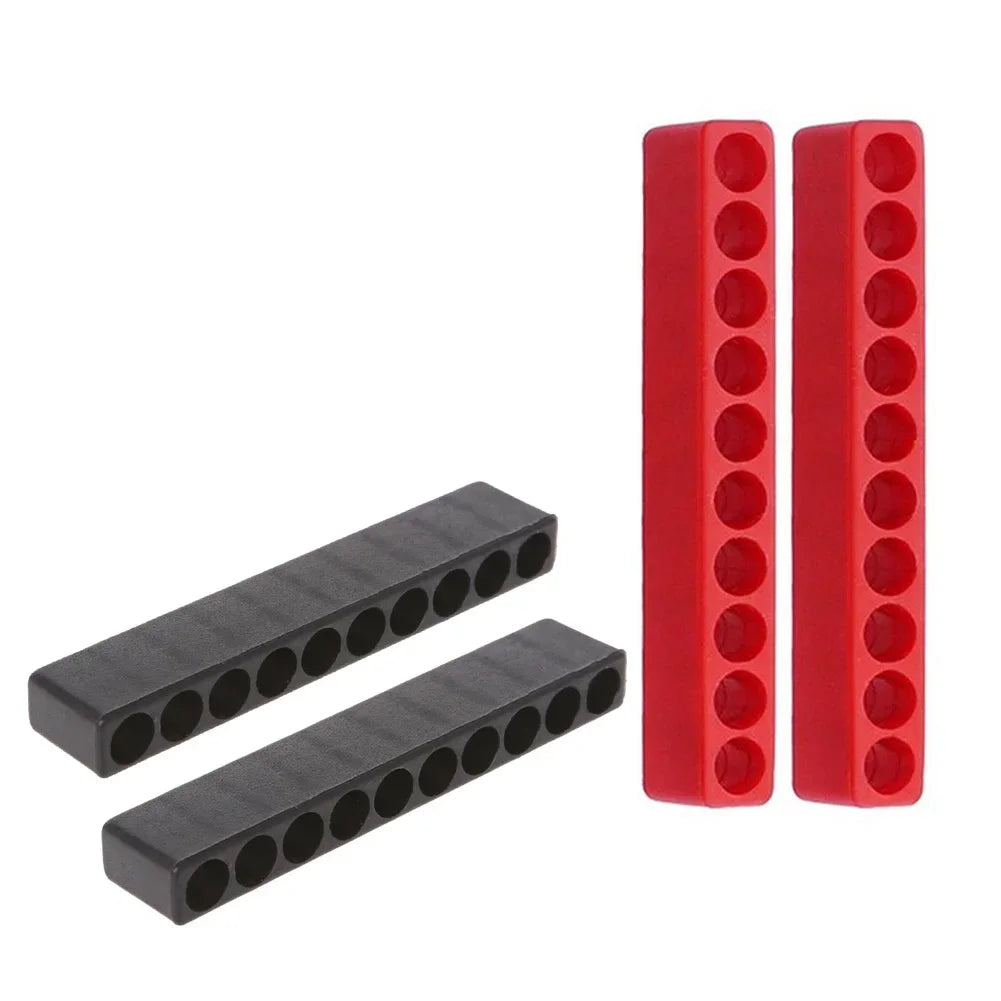 4-Piece 10-Hole Screwdriver Bit Holder Set - Soft Rubber 1/4-Inch Hex Drill Bit Organizer for Power Tools