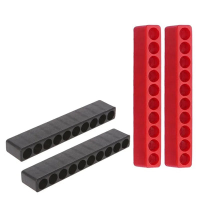 4-Piece 10-Hole Screwdriver Bit Holder Set - Soft Rubber 1/4-Inch Hex Drill Bit Organizer for Power Tools