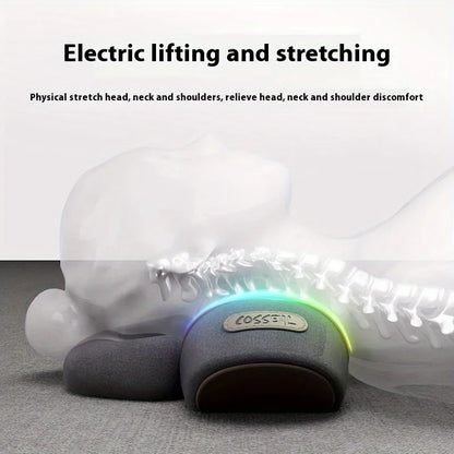 Electric Cervical Massage Pillow – Heated Vibration Neck Traction Memory Foam Support for Sleep & Spine Relaxation