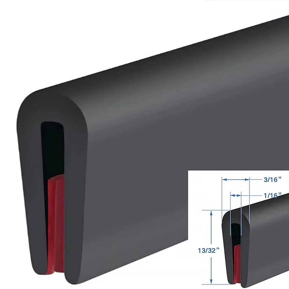 U-Shape Edge Protector Trim - 3M Waterproof Rubber Seal Strip for Edge Shielding