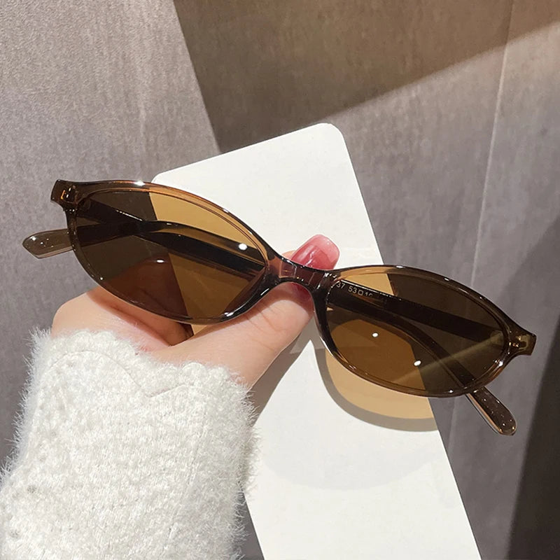 Sexy Small Oval Women's Sunglasses 2024 – New Fashion Black & Brown Summer Shades, Trendy Unique Eyewear for Men & Women