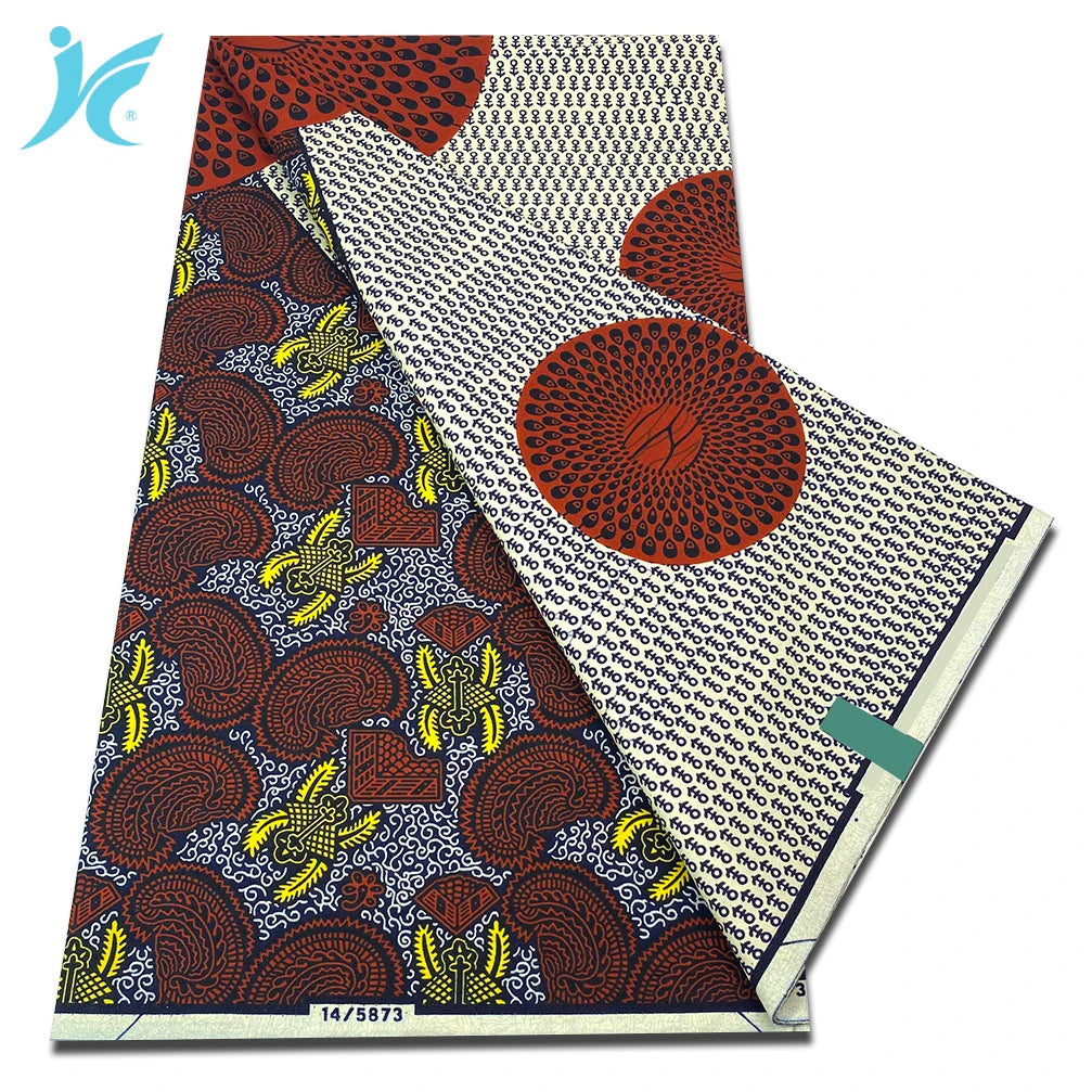 Classic African Wax Fabric - 100% Cotton Soft Ankara Pagne for Women's Dresses