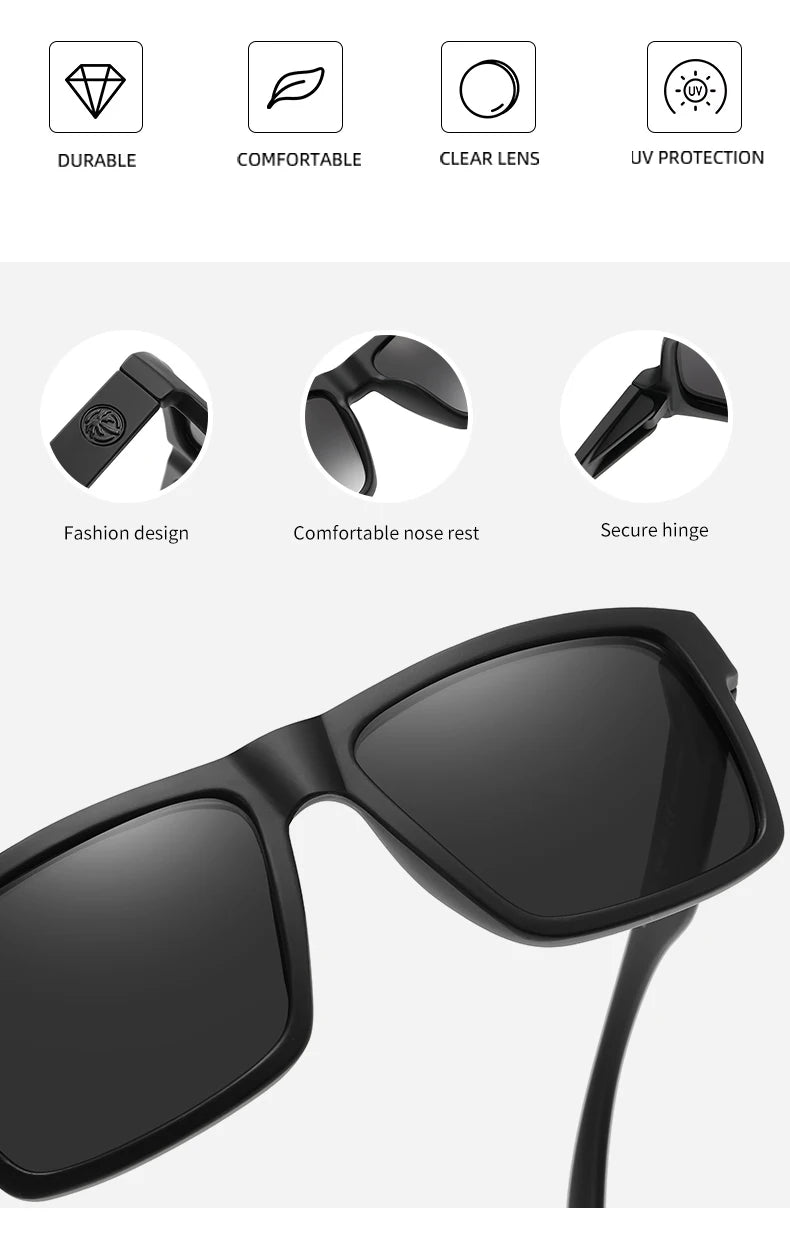 2024 New Heat Wave Luxury Polarized Sunglasses – Square Conjoined Lens, UV400 Protection for Men & Women
