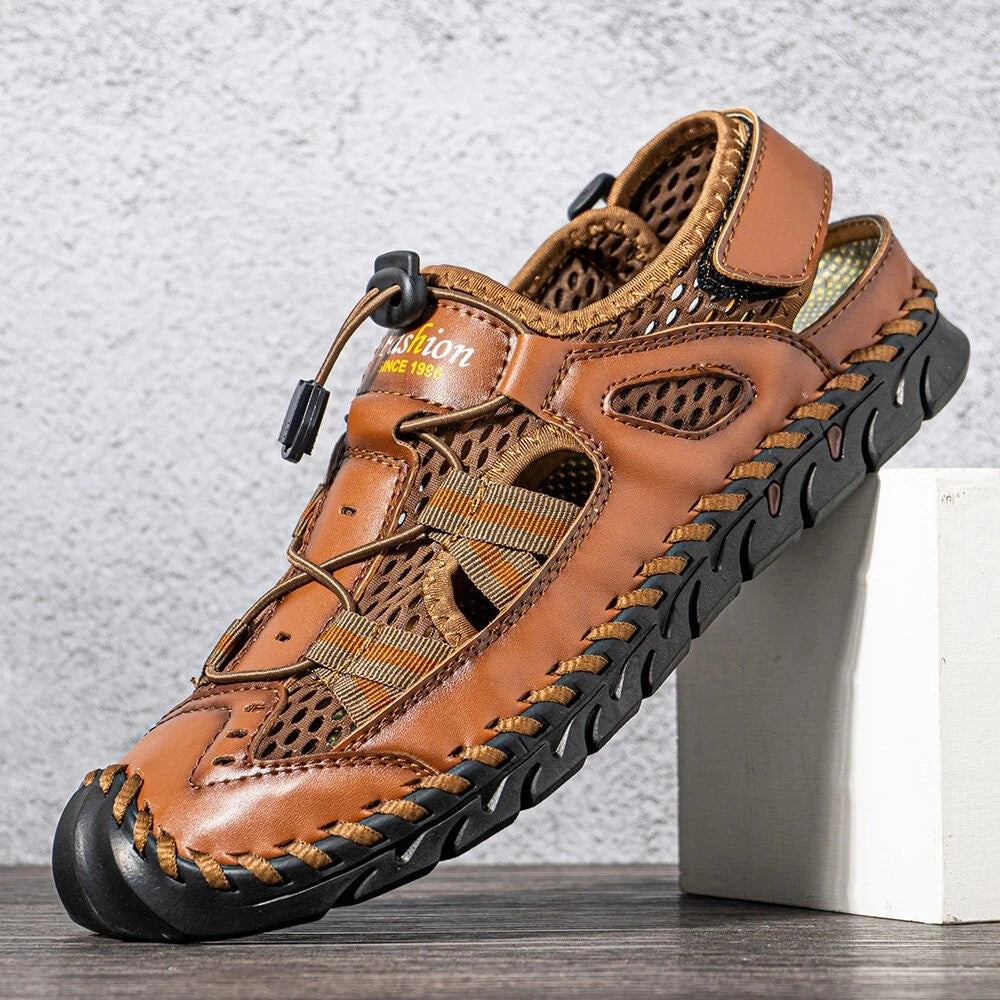 Men's Summer Mesh Sandals - Lightweight Outdoor Roman Clogs & Casual Beach Slippers