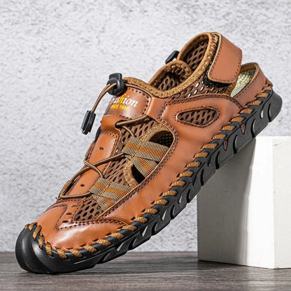 Men's Summer Mesh Sandals - Lightweight Outdoor Roman Clogs & Casual Beach Slippers