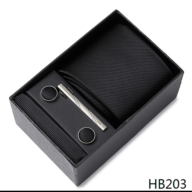 Men’s Tie and Pocket Square Gift Set – 2023 Mixed Colors Paisley Necktie in Box, Wedding Suit Accessory
