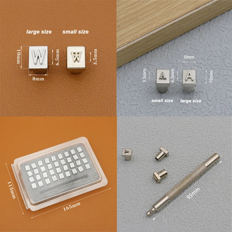 36PCS Leather Alphabet & Number Stamp Set – Stainless Steel DIY Carving Tool for Personalized Leather Craft & Embossing Seal