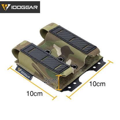 IDOGEAR Tactical Mag Pouch 9mm – Double Carbon Fiber MOLLE Carrier, Camo 3590