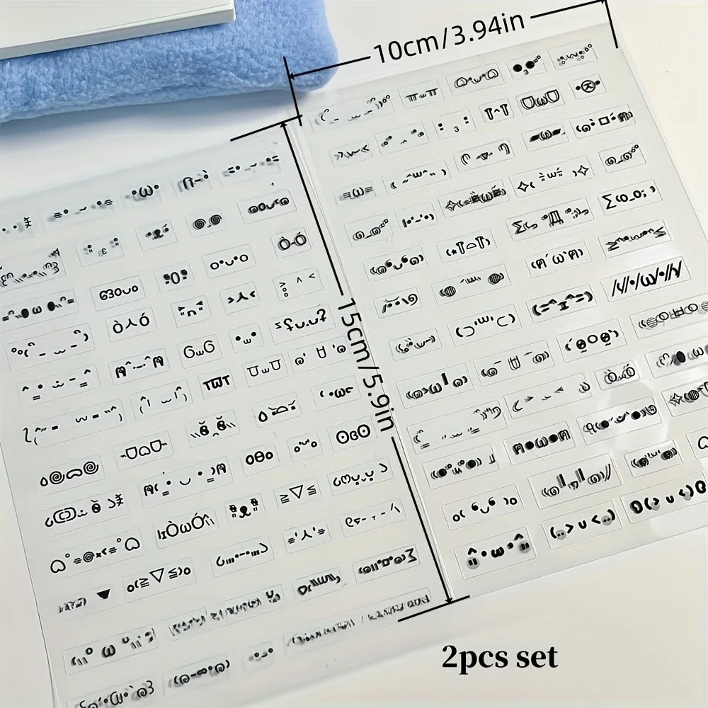 Cute Cartoon Expression Stickers - 10-Sheet Self-Adhesive Jelly Sparkle Stickers for Journaling & Crafts