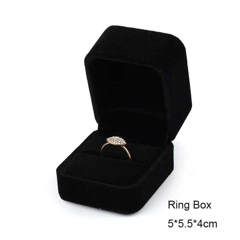 Black Velvet Jewelry Box - Full Range Storage for Rings, Earrings, Bracelets, Pendants, Necklaces, and Gifts