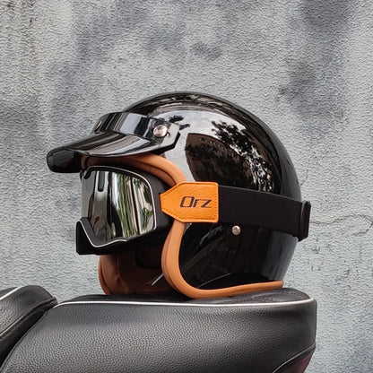 Retro 3/4 Semi-Open Motorcycle Helmet — Cross-Country Winter Riding Accessories