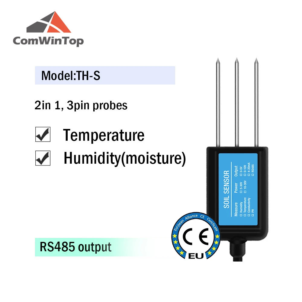 7-in-1 Soil Moisture, Temperature, Humidity, EC, pH & NPK Sensor with RS485, 4-20mA or 0-5V Output