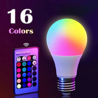 16 Color RGB LED Bulb - E27 Dimmable Smart Atmosphere Lamp with Remote Control