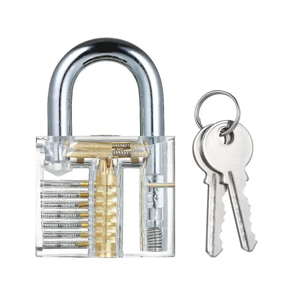Transparent Locksmith Practice Lock - Visible Cutaway Mini Padlock Training Tool for Lock Picking Skills and Hardware Practice