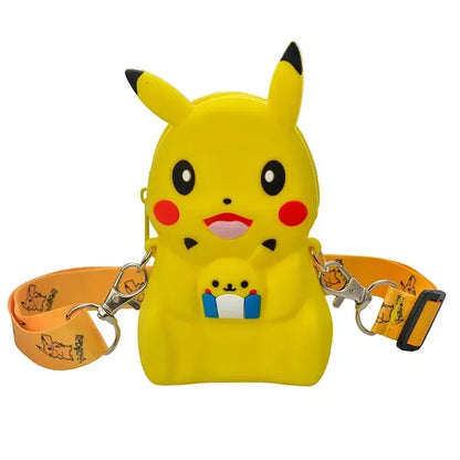 Cute Pikachu Silicone Purse – Pokémon Anime Shoulder Bag for Kids, Small Storage Princess Messenger Gift