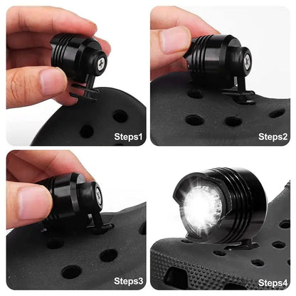 Waterproof Shoe Light Croc Charms - Outdoor Camping Shoe Decorations for Crocs - 1Pcs Shoe Accessories with Jibz Headlights for Adults and Kids