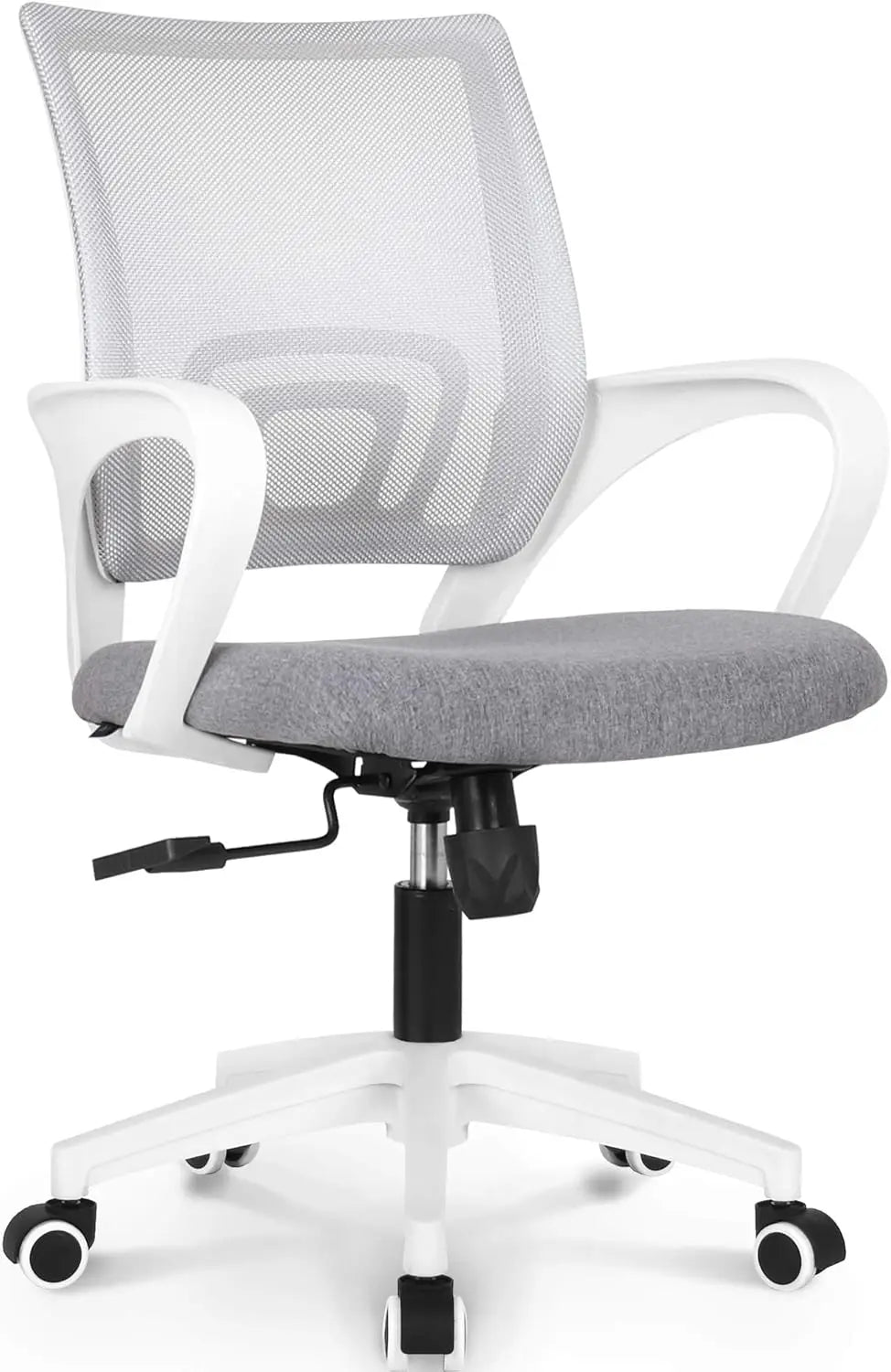 Ergonomic Office Chair – Mid Back Desk Chair with Lumbar Support, Mesh Cushion, Adjustable Swivel & Rolling for Home & Gaming