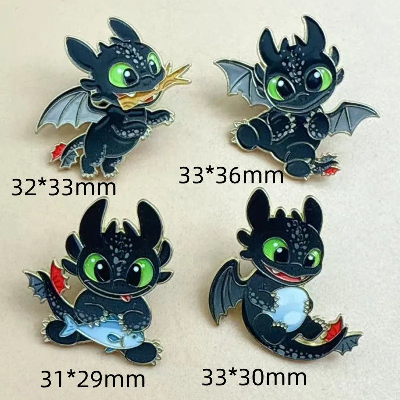 4-Piece Cute Cartoon Animal Enamel Pin Set - Funny Movie Lapel Brooches for Backpacks, Jackets, Clothing and Gifts