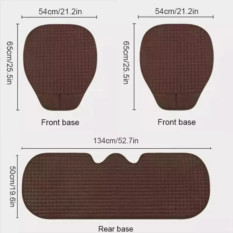 BLALION Breathable Flax Summer Car Seat Cover Cushion Pad for Front & Rear Seats – Cool Comfort Car Interior Protection Mat Accessory