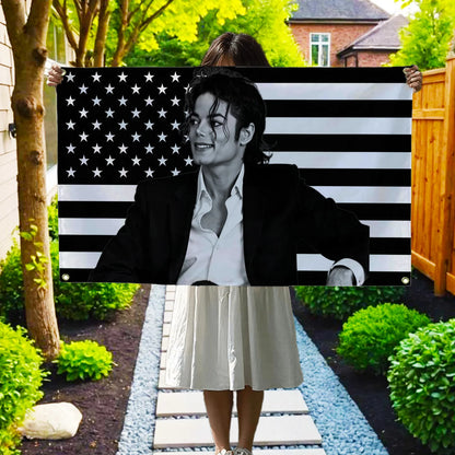 Michael Jackson Black Flag Tapestry - Decorative Wall Hanging for Bedroom, Garage & Home Decor