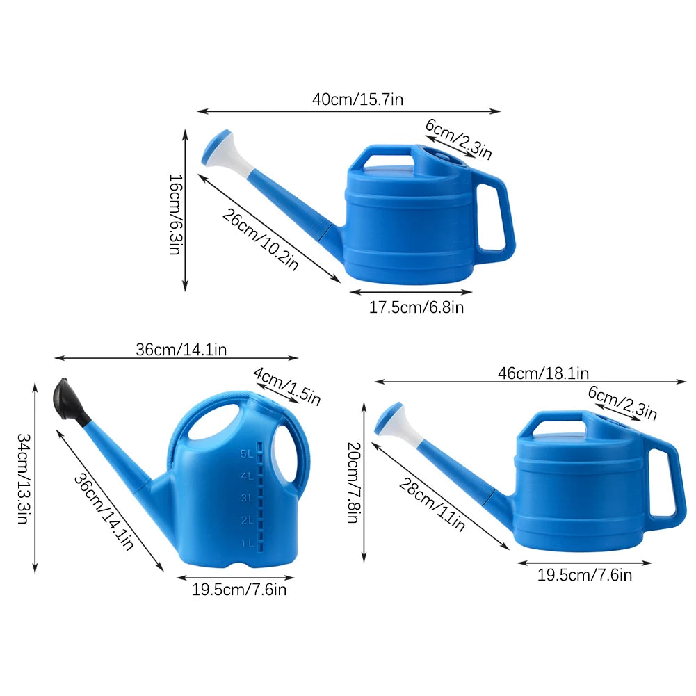 Long Spout Garden Watering Can - Lightweight Large Capacity Watering Pot with Sprinkler Head & Comfort Grip Handle