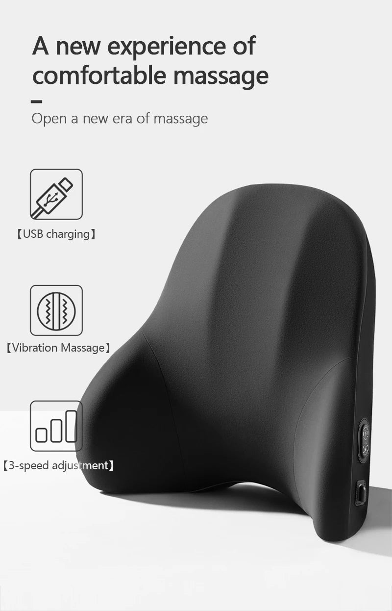 Electric Car Lumbar & Neck Massage Pillow | Single Headrest Vibration Cushion for Seat Support