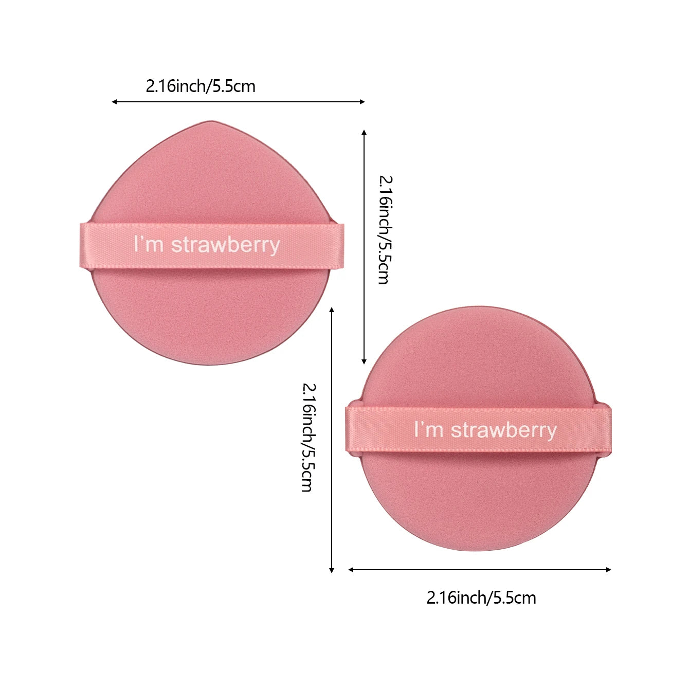 Karsyngirl 7-Pcs Strawberry Cosmetic Puff Set — Double-Sided Soft Makeup Sponges for Powder & Beauty Tools