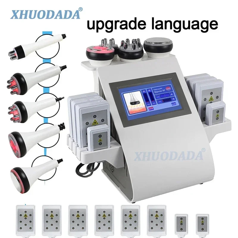 6-in-1 40K Cavitation Ultrasonic Body Slimming Machine | Anti-Wrinkle, Skin Lift & Rejuvenation with Multi-Polar Frequency