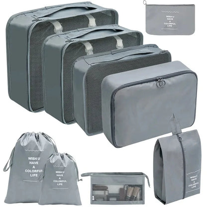 7–10 Pc Travel Organizer Storage Bags Set – Portable Packing Cubes for Suitcase, Clothes, Shoes & Luggage Tidy Pouch