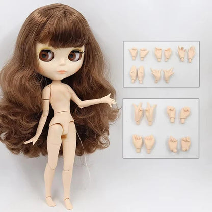 ICY DBS Blythe 1/6 BJD Doll - 30cm Jointed Body with White Skin & Shiny/Matte Face