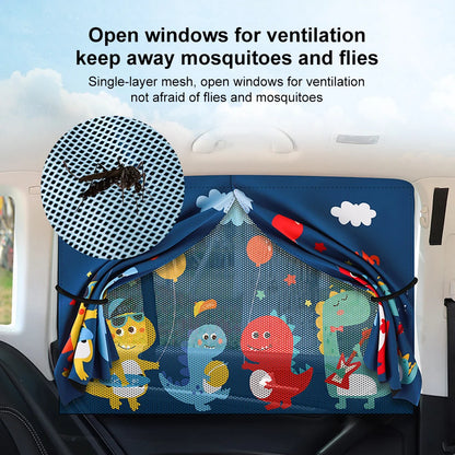 Cartoon Magnetic Car Side Gear Sunshade - Window Visor for Children, Sun Protection Heat Insulation Blind