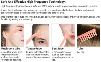 4-in-1 Handheld Electric Facial Therapy Wand – High Frequency Skin Beauty Tool for Acne Treatment and Skin Care