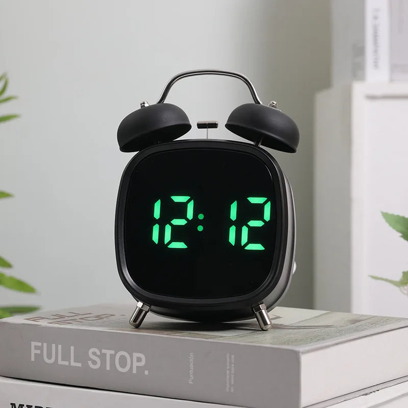 LED Digital Alarm Clock – Voice Control, Date & Temperature Display, Adjustable Brightness & Snooze, 12/24H Table Clock