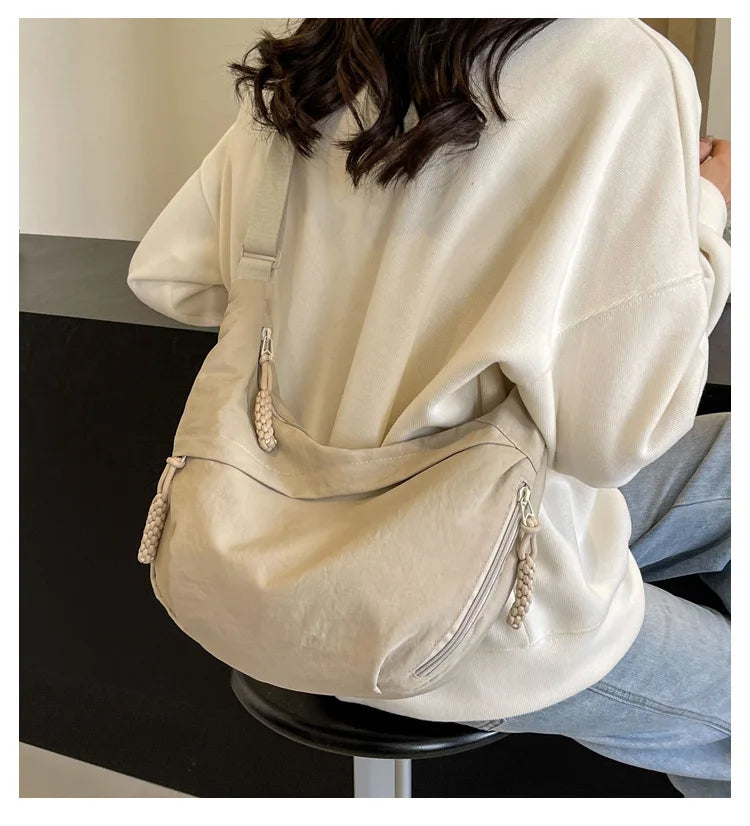 New Nylon Fabric Shoulder Bag – High Capacity Women's Crossbody Messenger Bag, Versatile & Leisure Hobo