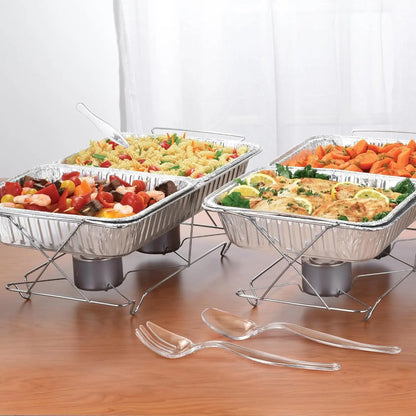 39-Piece Disposable Chafing Buffet Set – Full Size with 6-Hour Fuel Cans, Covers & Serving Utensils, Premium Catering Set
