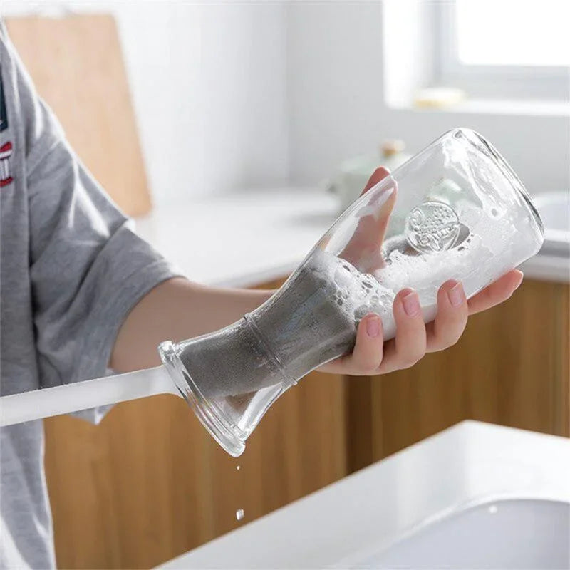 Long Handle Sponge Brush - Kitchen Cleaning Tool for Bottles, Cups, Jugs, and Beer Glasses