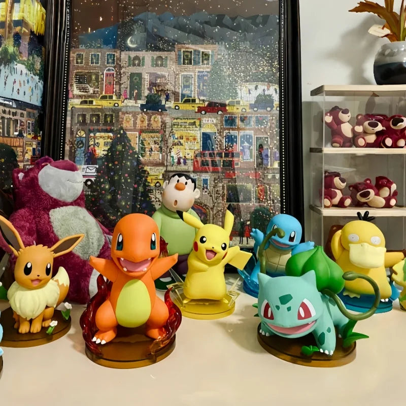 Pokemon Large Figure Set — Pikachu, Charmander, Eevee, Squirtle & Pokeball Doll Figurines, Kids Collectible Toys & Gifts