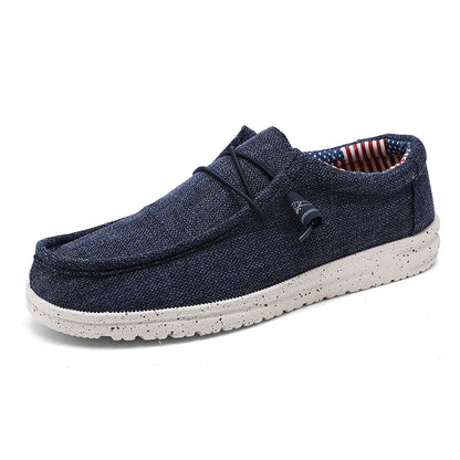 Men’s Casual Denim Canvas Shoes – Breathable Lightweight Walking Flats, Fashion Outdoor Loafers for Men, Large Size Comfortable Everyday Footwear