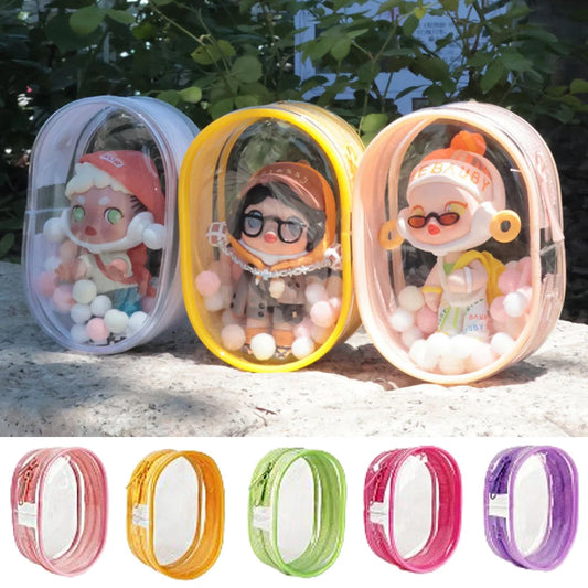 Transparent Jewelry Storage Box – Keychain Bag, Wallet Organizer, Mystery Box & Cute Doll Display Bag