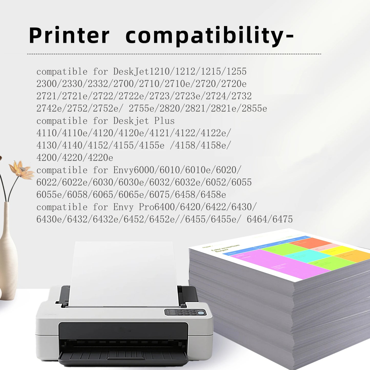 67XL Ink Cartridge Replacement Combo Pack for HP – Compatible with DeskJet 2755e, 2700, 2855e, 2800, 2742e, 4155e, 4255e, 4100 & Envy 6055 Printers Ink Set